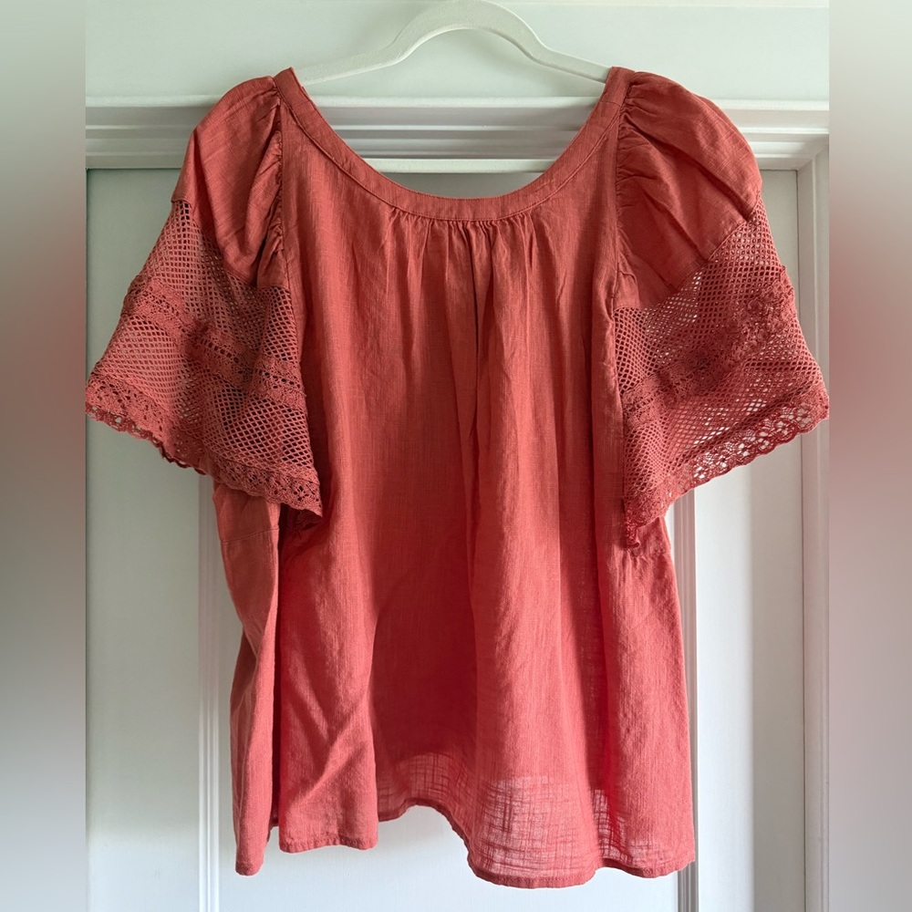 NWT Old Navy Crochet Flutter-Sleeve Swing Top, XL